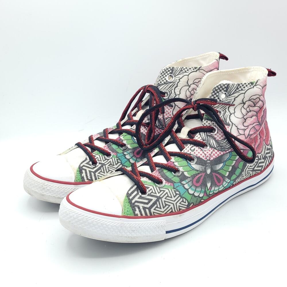 Converse All Star Flower Butterly Custom women's size 12.5 M7650C Unisex
